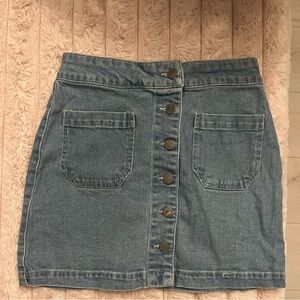 Francesca’s Tgla Button-Front Denim Mini Skirt | Women’s Size XS